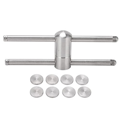 Billiard Cue Tip Presser, Stainless Steel Billiard Cue Tip Shaper Snooker Stick Tip Compressor Press Tool for Tips from 9mm to 14mm