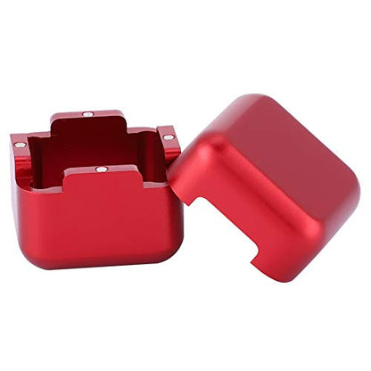 Pool Chalk Holder, Pool Cue Chalk Holder, Red Pool Chalk Cubes, Aluminum Chalk Holder Pool Billiards, Billiard Chalk Holder with Removable Magnetic Cue Stick Chalk Cap (Red)