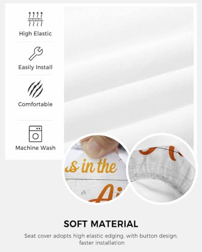 Savannan Office Chair Cover, Autumn Orange Maple Leaf Protective Stretch Elastic Universal Cover for Desk Task Chair,Computer Rotating Chair 1 Pcs Farm Vintage White Wood Board