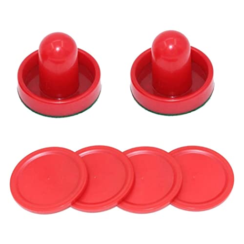 Air Hockey Pucks and Paddles, Air Hockey Pucks Air Hockey Replacement Set Ice Hockey Pushers Pucks Paddles Table Family Game Red - color: Red