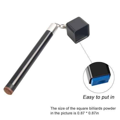 LAKE OF FIRE Pool Cue Chalk Holder – 2-in-1 Billiard Accessory with Pool Chalk Holder & Cue Tip Tool - color: Black, style: Square