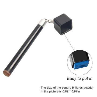 LAKE OF FIRE Pool Cue Chalk Holder – 2-in-1 Billiard Accessory with Pool Chalk Holder & Cue Tip Tool - color: Black, style: Square