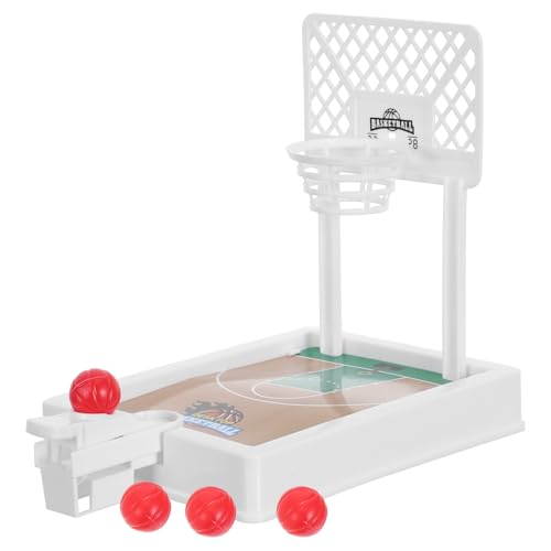 VOSAREA 1 Set Mini Basketball Hoop Game - Tabletop Basketball Shooting Tool for Kids Adults - Interactive Finger Shoot Desktop Decor - Portable Indoor Sports Party Favor