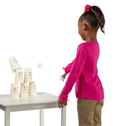 Fun Express Kids Bowling Set Holiday Snowball Bowling Game - Indoor Games for Toddlers | Winter Toys Bowling Pins Party Entertainment | Safe Soft Materials for Family Fun Activities