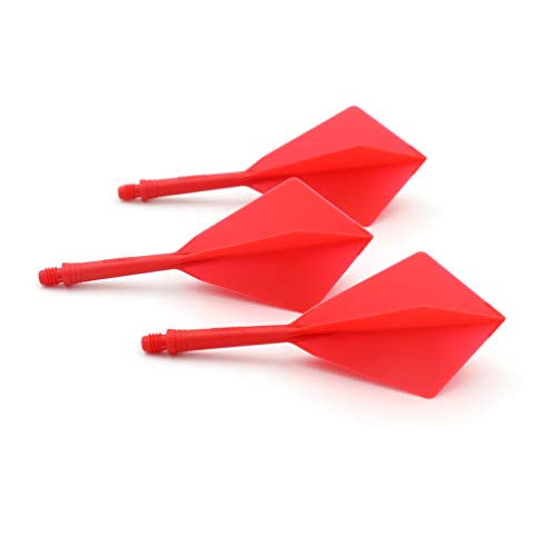 CUESOUL ROST Integrated Dart Shaft and Flights Medium,Diamond Shape,Set of 3 - color: Red