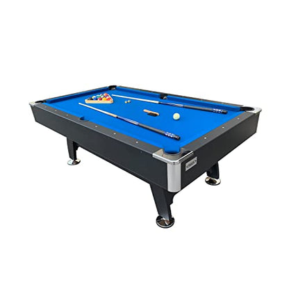 RACK Draco 7-Foot Tournament Billiard/Pool Table – Professional Competition Game Table - color: Blue Felt with Black Body