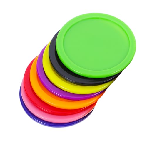 BESPORTBLE 8pcs Air Hockey Pucks Replacement Set for Home Professional Tables Heavy Pucks for Boys and Girls Adults Air Hockey Game Accessories