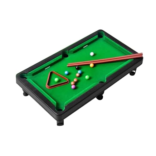 harayaa 1 Piece Mini Tabletop Pool Set Billiard Game Portable Family Friends Indoor Play Toy Miniature Pool Table Desk Pool Cues Game Balls Triangle Rack Dura - size: 27x18.5x6cm