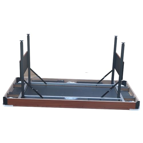 5.3 FT Pool Table Portable Foldable Billiards Table for Kids & Adults with with Balls, Cues, Chalk, Rack & Brush, Compact Space-Saving Game Table for Family Game Room & Office - color: Brown+Blue