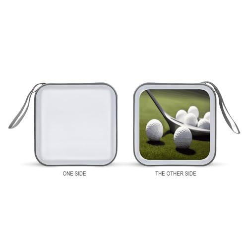 Golf CD Case 40 Capacity Case Zipper CD Collection Bag with Handles Cover DVD Storage Hard Plastic DVD Disc Cases Storage Binder for Car Home Office Travel