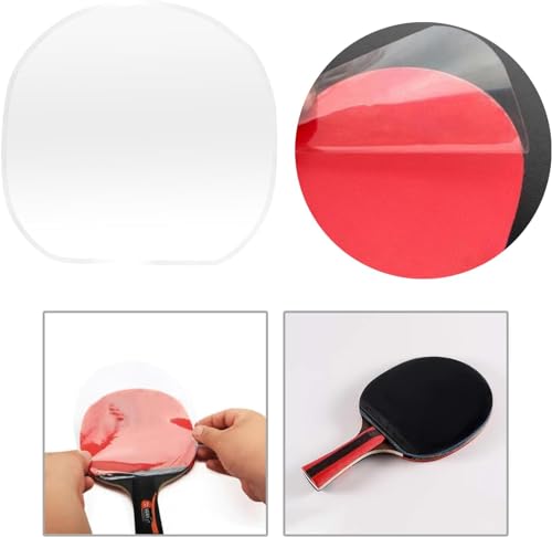 Jinshining 4 Pcs Transparent Table Tennis Rackets Adhesive Protective Film Adhesive Protective Film for Table Tennis Rubber Protector Table Tennis Rackets Maintenance Cover Table Tennis Accessories