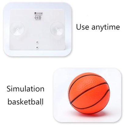 Mini Basketball Hoop Kit Plastic Basketball Backboard with Suction Cup for Indoor Sports Wall Mount Basketball Hoop Set with 2 Balls Funny Home Basket Sports Excersise