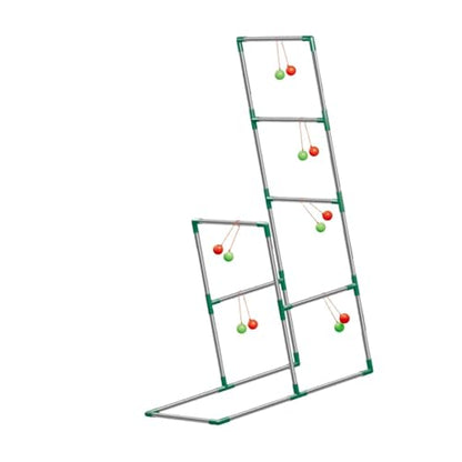 6 Pairs Toss Balls Ladder Toss Game Set Tossing Game Outdoor Indoor Game Portable Sturdy PP Material Suitable for Kids Adults Lawn Parties