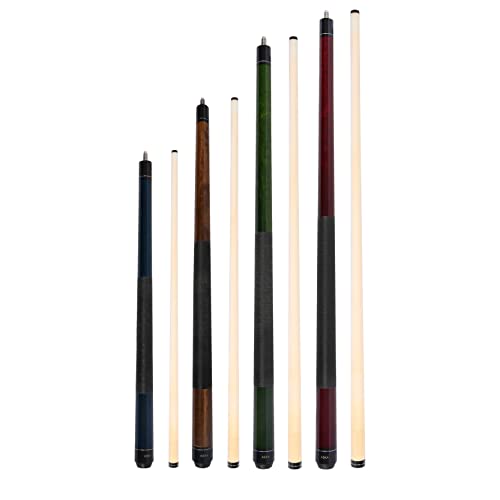 ASKA Short Pool Cue Sets, Canadian Maple Billiard Cue Sticks, 13mm Tip, 5/16x18 Joint, Multi-Set Options for Home & Game Rooms - style: Set of 4 Cues, LS4