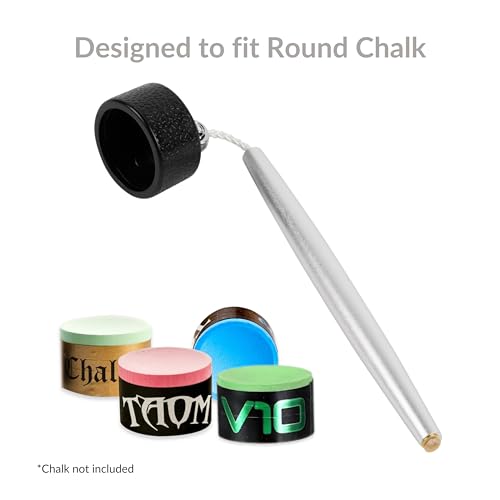 Aluminum Circle Pool Chalk Holder - Use with TAOM Pyro or TAOM V10 Chalk - Slip-in Pocket Pool Cue Chalk Holder - Cover Billiard Supplies - Snooker Accessory Chalk - color: Silver