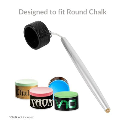 Aluminum Circle Pool Chalk Holder - Use with TAOM Pyro or TAOM V10 Chalk - Slip-in Pocket Pool Cue Chalk Holder - Cover Billiard Supplies - Snooker Accessory Chalk - color: Silver