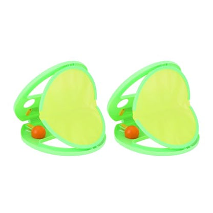 Toss and Catch Ball Set, Hand Exercise Ball Throwing Set, Double Player Outdoor Game with Soft Balls, Ideal for Beach Picnic Party (Green) - color: Green