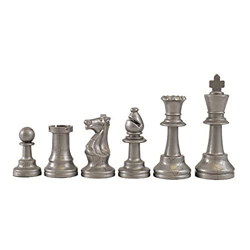 WE Games Color Bright Plastic Staunton Tournament Chess Pieces with 3.75 in. King - Half Chess Set of Chess Pieces Only, Silver - color: Silver