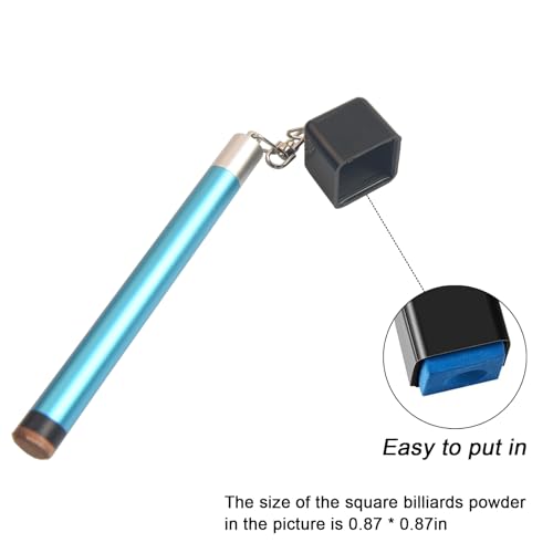 LAKE OF FIRE Pool Cue Chalk Holder – 2-in-1 Billiard Accessory with Pool Chalk Holder & Cue Tip Tool - color: Blue, style: Square
