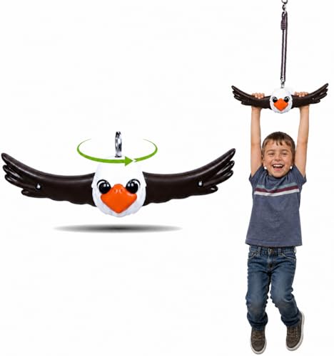Swurfer Ninja Twister Swing Spins Set - 360° Twist Spin Toy, Swing Sets Accessories for Backyard, Kids Outdoor Play Toys, Slackline Attachment, Easy Install, Adjust Height, Durable,Up to 300lbs Eagle - style: Eagle