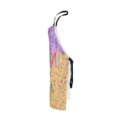 Manfei Baseball Ice Cream Kids Kitchen Apron - color: Light Purple