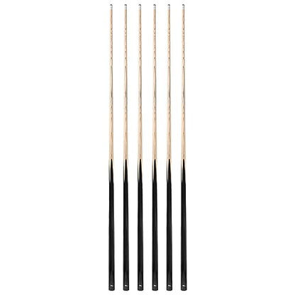 HMQQ 58" One Piece Pool Cue Stick with 13MM Leather Tip, Weight 20OZ Billiards Cue Stick, Pool Stick Set of 4/ Set of 6/ Set of 8 (Black&Natural Wood Color) - style: BALCK SET OF 6