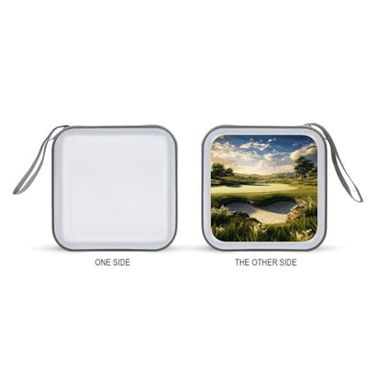 Golf Course CD Case 40 Capacity Hard Plastic DVD Case Portable Zipper CD Cases Holder Large Storage Disc Wallet Bag DVD Disc Cases Storage Binder Home Travel
