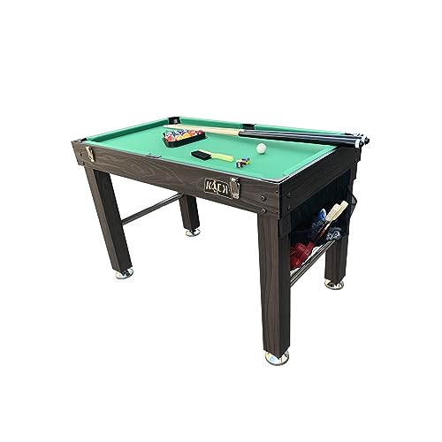 KICK Minotaur 48" 5-in-1 Multi-Game Table - Foosball, Glide Hockey, Billiards/Pool, Ping Pong & Basketball - color: Brown
