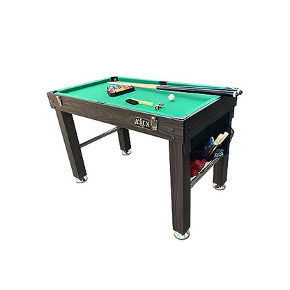 KICK Quad 48" 4-in-1 Multi Game Table – Foosball, Billiards/Pool, Glide Hockey & Ping Pong - color: Brown