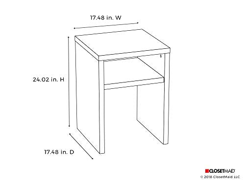ClosetMaid 1666 2-Tier Square End Table with Storage Shelf, Black Walnut - color: Black Walnut, style: End Table