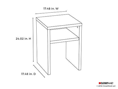 ClosetMaid 1666 2-Tier Square End Table with Storage Shelf, Black Walnut - color: Black Walnut, style: End Table