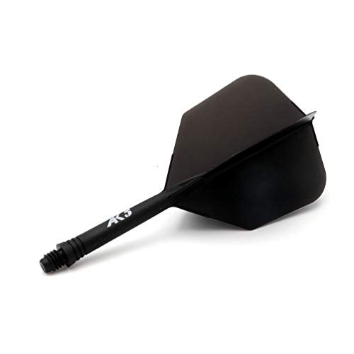 CUESOUL 6 Pieces ROST Integrated Dart Shaft and Flights - color: Shaft Length 28mm-Big Wing Shape-All Black