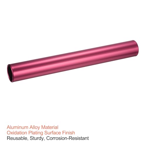 PATIKIL Relay Track Baton, Aluminum Alloy Tube Field Running Race Stick for Outdoor Athletics Sport Game Tool - color: Red