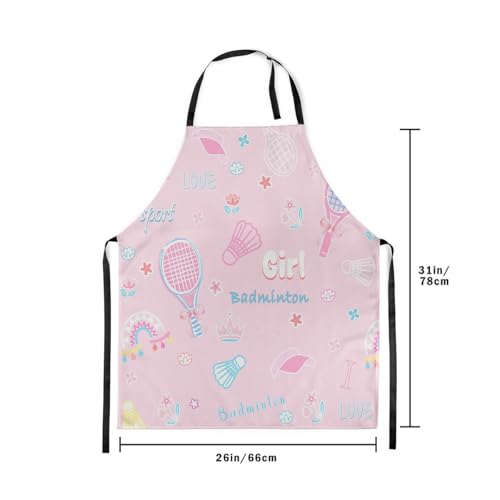 Castle Fairy Boy Soccer Kitchen Apron - color: Pink Badminton