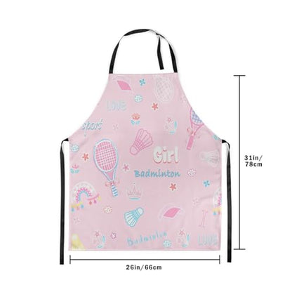Castle Fairy Boy Soccer Kitchen Apron - color: Pink Badminton