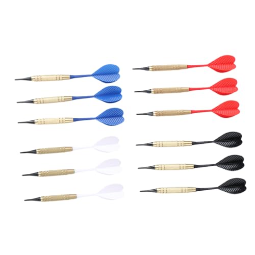 Milisten 12-Piece Electronic Darts Set Accessories Safe Indoor Play Nonslip Design Suitable for Ages for Group Entertainment Random Color