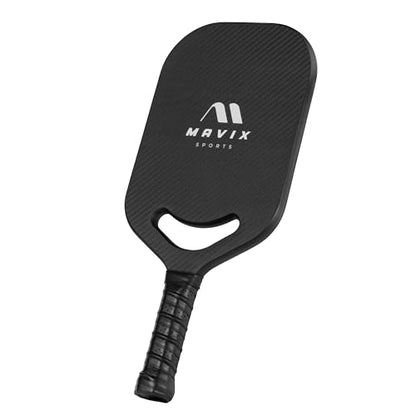 Mavix Pro Series Edgeless Carbon Fiber Pickleball Paddle – Edgeless, Elongated, T700 Raw Carbon, Thermoformed 16mm Core, Lightweight Control & Spin Paddle for Competitive Play