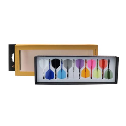 CUESOUL ROST 77 Integrated Dart Shaft and Flight Big Wing/Standard Shape Colour Collection Pack of 12 pcs - color: Big Wing Shape, size: Small