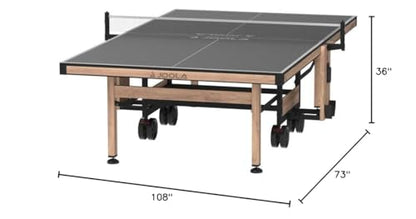 JOOLA Madeira Indoor Table Tennis Table - Wood & Steel Contemporary Design - Regulation Size High-End Ping Pong Table with Built in Racket & Ball Holders - Tournament Level Permanent Ping Pong Net