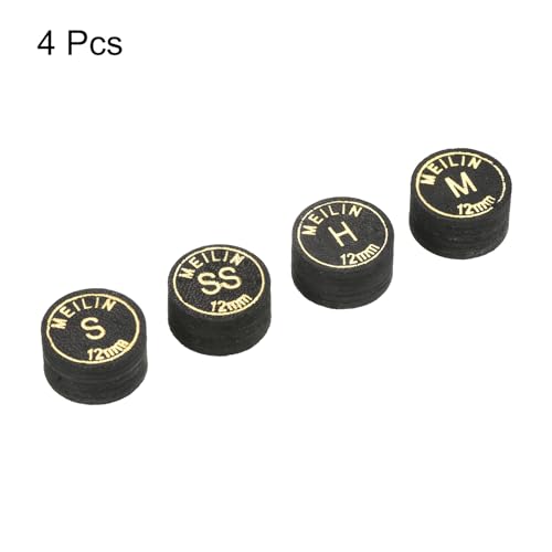 PATIKIL Pool Cue Tips Kit, Multiple Layer Pool Billiard Cue Tips Laminated Glue-on Snooker Stick Tip Billiard Accessories - size: 12mm