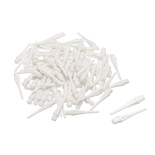 PATIKIL Plastic Dart Tips, 2BA Thread Soft Dart Tips Replacement Plastic Tip Soft Tip Dart Accessories - color: White