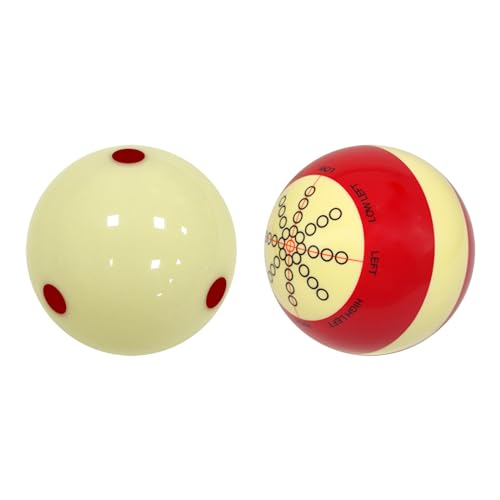 Pool Cue Ball 2-1/4" Standard Size Billiard Cue Ball Replacement for Training - color: Red Dots&Red