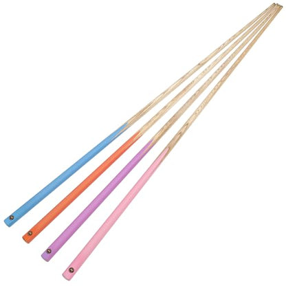 AKLOT Pool Cues Sticks, 57" /36" Billiard Cues Sticks 13/12mm Tip One Piece Wood Pool Cue with 20/12oz Pool Sticks for Adults Beginners Small Spaces Bar - size: Pink Blue Purple Orange 4 Pool Cues Set