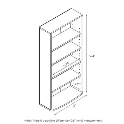 FURINNO Jaya 4-Tier Multimedia Storage Tower, Espresso - color: Espresso, size: 4-Shelf