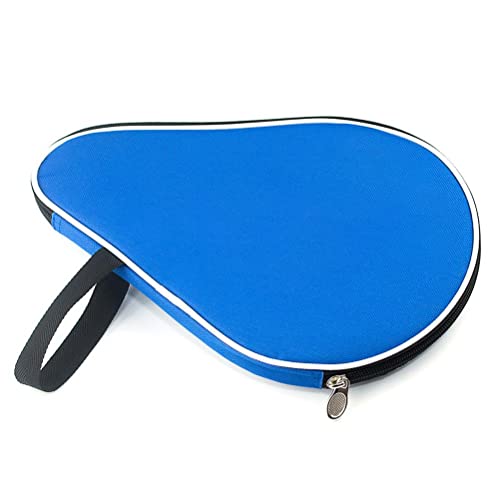 RiToEasysports Storage Bags Oxford Cloth Table Tennis Racket Case 30 X 20.5cm with Ball Pocket and Inner Liner Single Paddle Cover for School Club Training Tournament Travel - color: blue