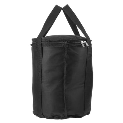 Baluue Waterproof Hockey Puck Bag with Zippered Lid and Hand Strap, Black 25cm Diameter X 28cm Height, Ice Hockey Accessories Organizer for Training, Games, and Travel