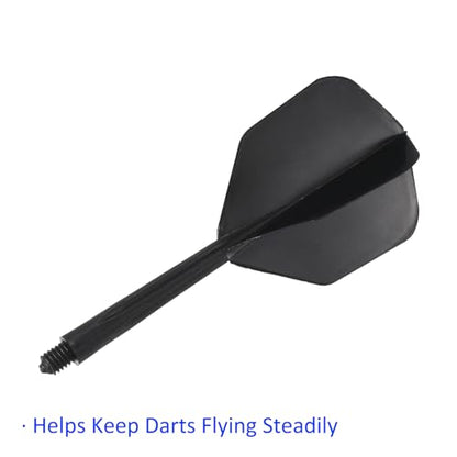 M METERXITY Integrated Dart Shaft and Flights- 2BA Screw in-one Dart Flight, Plastic Anti-Fall, Apply to Soft Tip Darts and Steel Tip Darts - color: Black