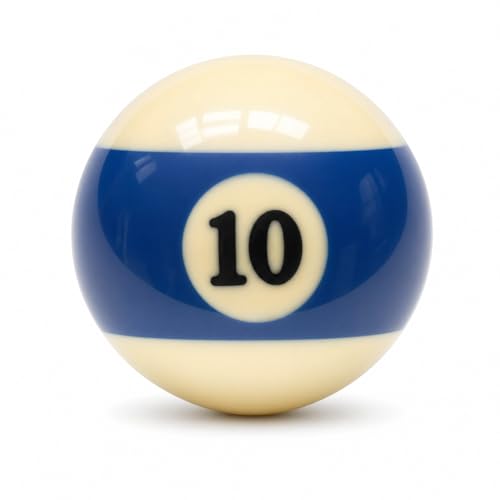 KONLLEN Single Replacement Pool Ball – 2-1/4" Regulation Size & Weight Billiard Ball Made of Phenolic Resin (Choose 1–15 or Cue Ball) - color: #10