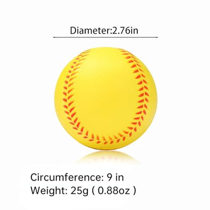 12 Pack Foam Baseballs Softballs Foam Training Ball for Kids Beginners, 9 inch Practice Baseballs Tballs, Safe Throwing, Catching and Batting Practice - color: Yellow