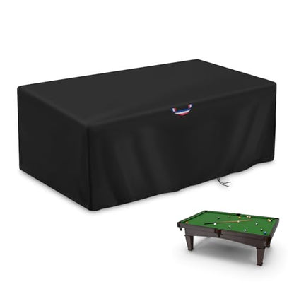 POMER Pool Table Cover - 100 inch Waterproof Table Cover for 8 Foot Snooker Billiard Tables Dustproof 7/8/9 FT Billiard Table Cover - 100x56x32 inch